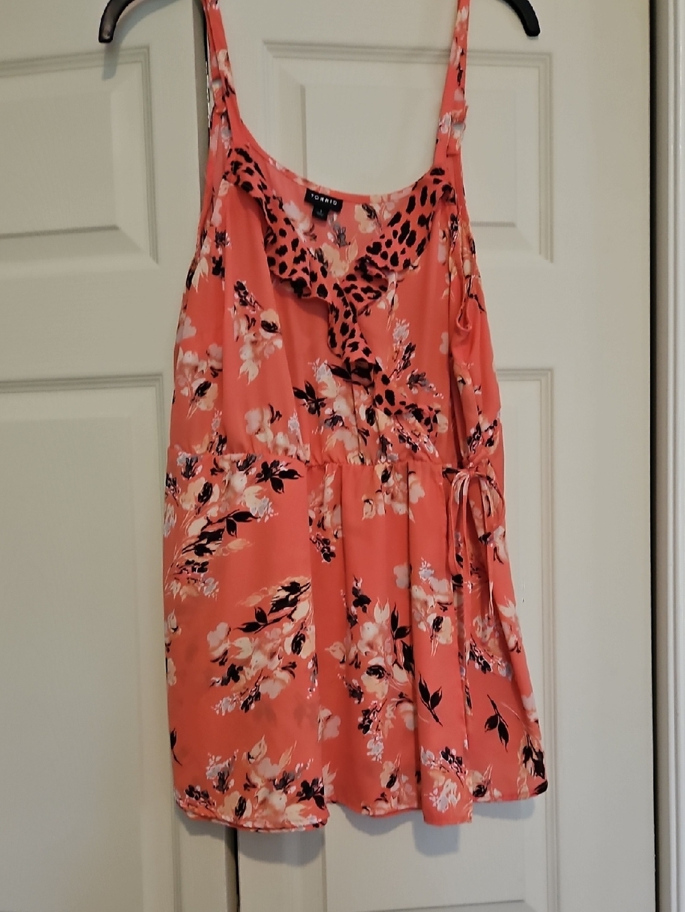 torrid Coral Floral Ruffle Cami Top